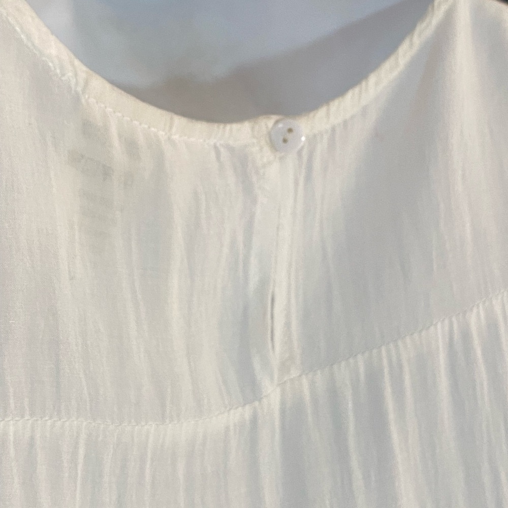 Cream Lace Crochet Tunic Top L Romantic Boho Hippie Cottagecore Feminine Sheer - Picture 9 of 10